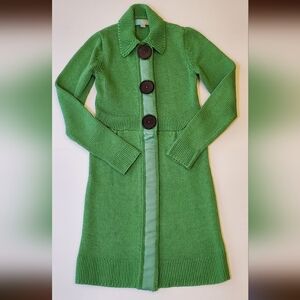 Boden Green Knit Cardigan Coat